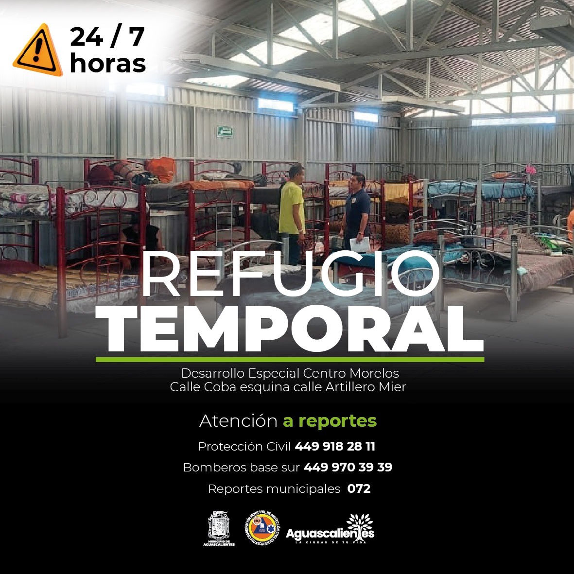 @MunicipioAgs mantiene activo refugio temporal para atender a personas en situación de calle