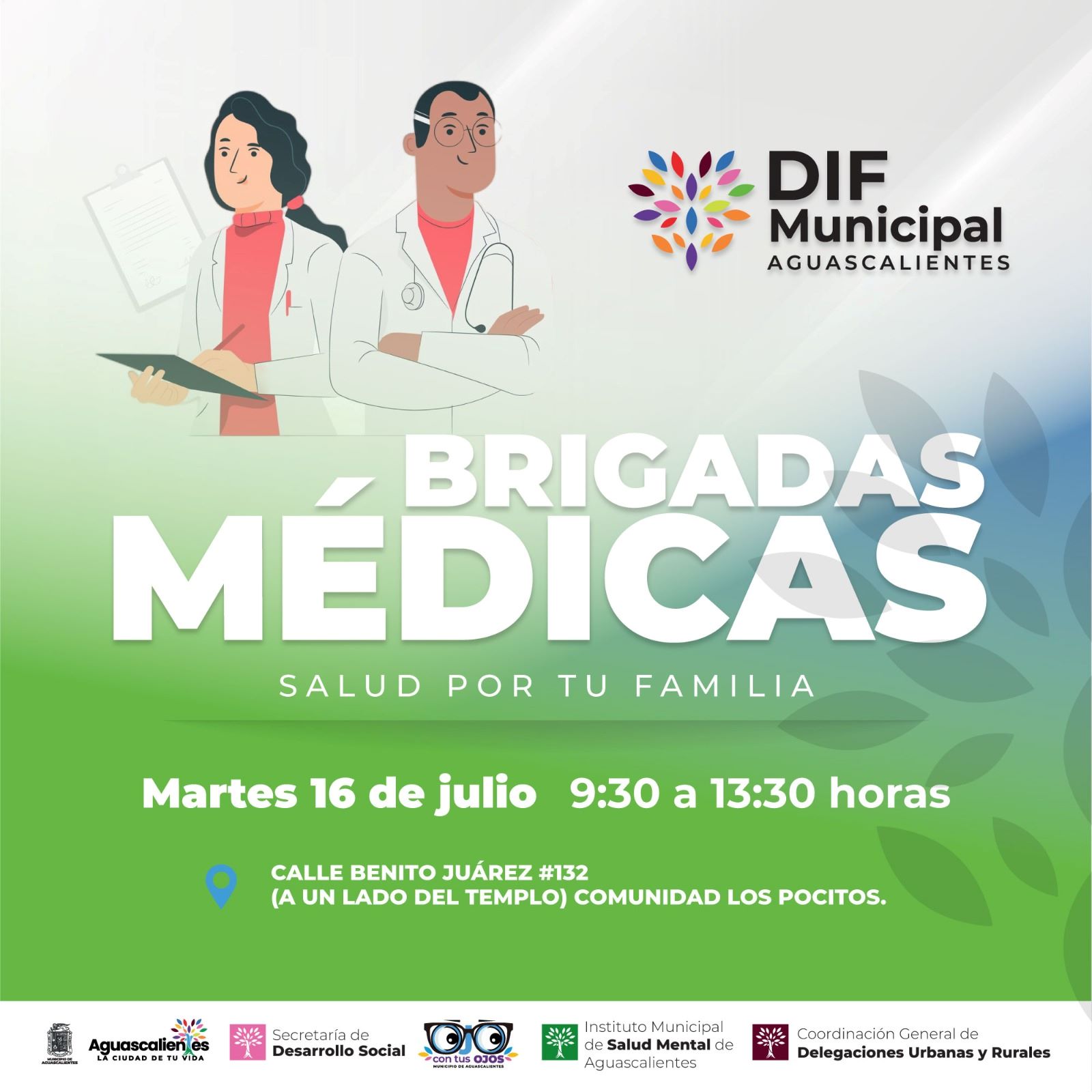 @MunicipioAgs lleva brigadas médicas a Pocitos y Cumbres