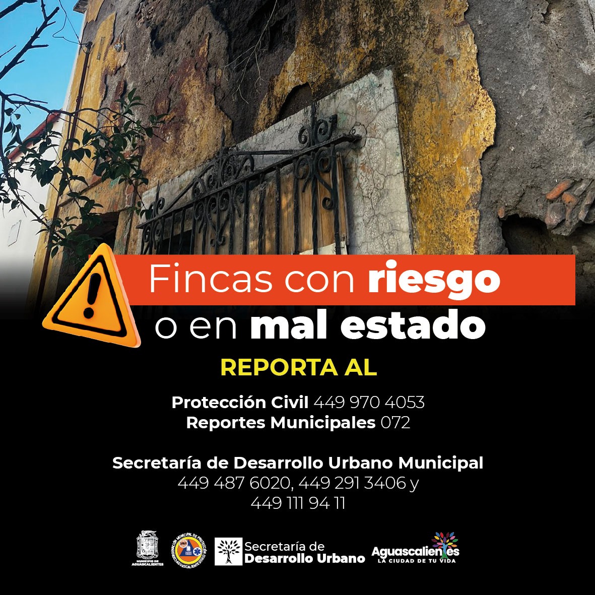 Tas las intensas lluvias, realiza @MunicipioAgs recorridos para detectar fincas de riesgo